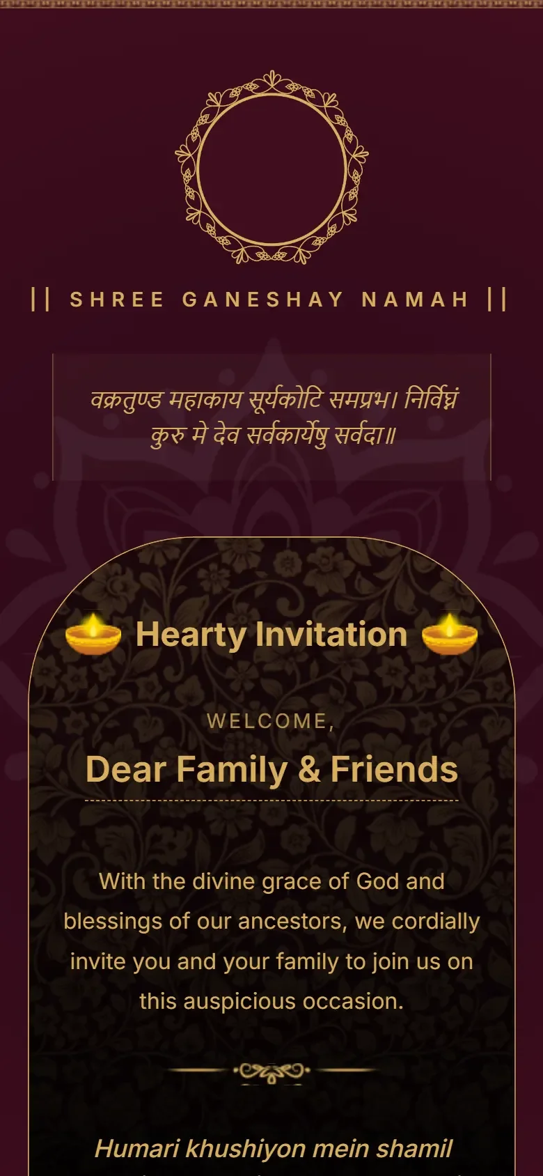 Modern elegant digital wedding invitation website editable Christian marriage invitation with RSVP and shareable link